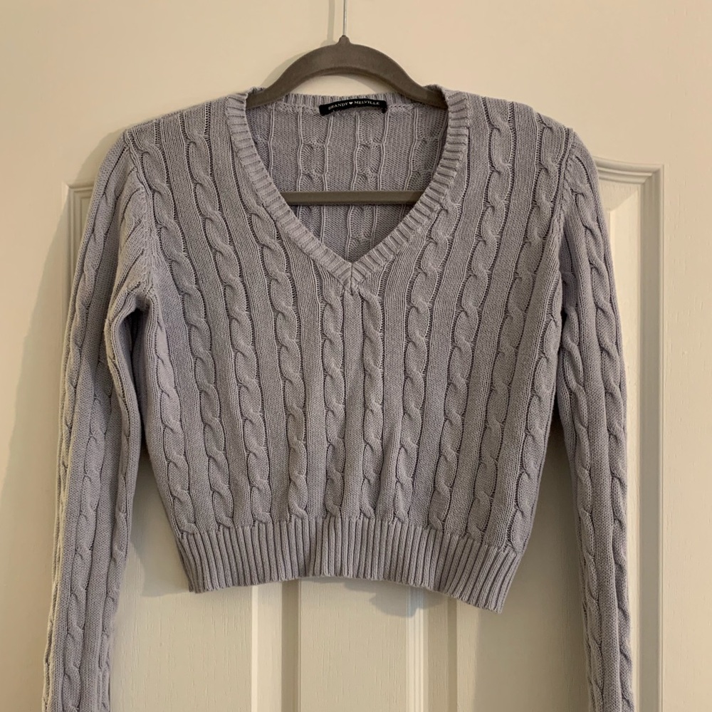 Brandy Melville Light Purple Cropped Sweater
